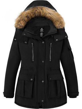 Plus Size Warm Winter Parka Jacket for Women with Hood - Cozy & Stylish